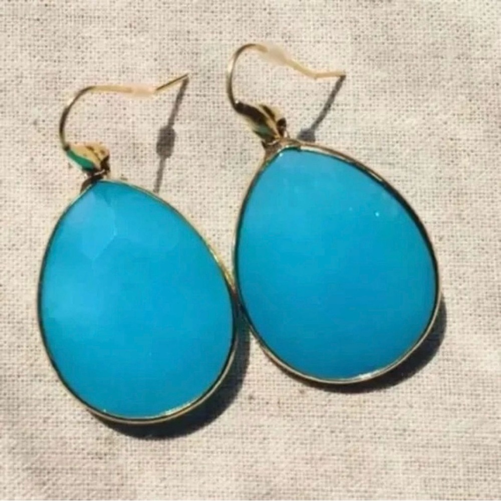 Stella & Dot Serenity Turquoise Aqua Drop Earrings